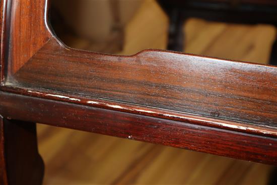 A Chinese Hongmu and burr wood low table W.121cm